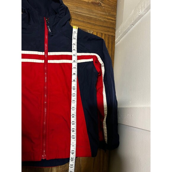 Vintage LL Bean Kids Lightweight Jacket Size Small 8 Fill Zip Red Blue - Picture 9 of 9